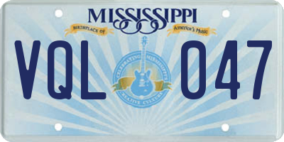 MS license plate VQL047