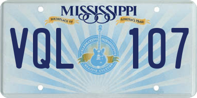MS license plate VQL107