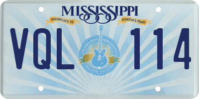 MS license plate VQL114