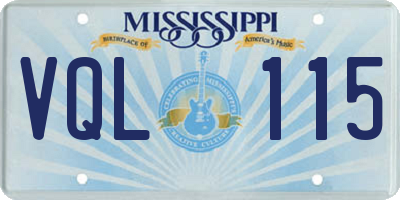 MS license plate VQL115