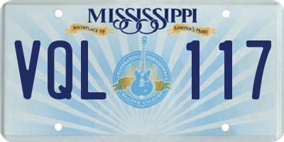 MS license plate VQL117