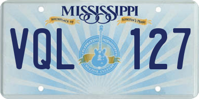 MS license plate VQL127