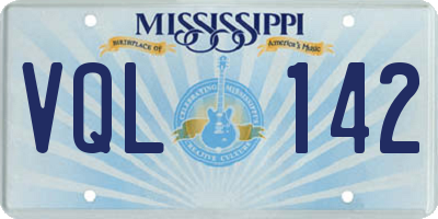 MS license plate VQL142