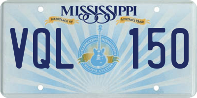 MS license plate VQL150