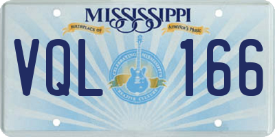 MS license plate VQL166
