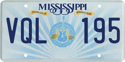 MS license plate VQL195