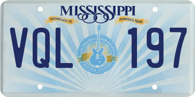 MS license plate VQL197