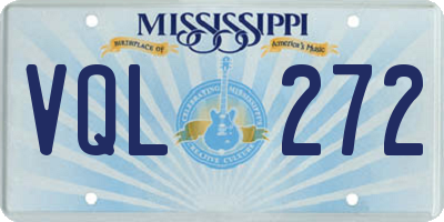 MS license plate VQL272