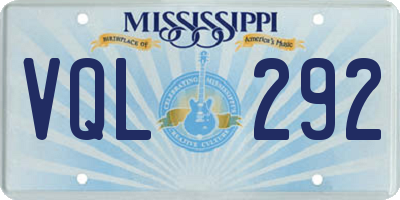 MS license plate VQL292