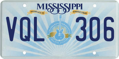 MS license plate VQL306