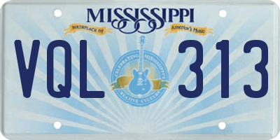 MS license plate VQL313