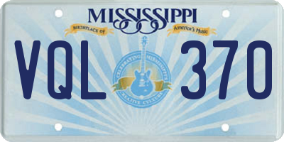 MS license plate VQL370