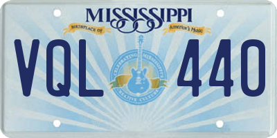 MS license plate VQL440