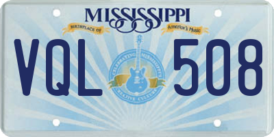 MS license plate VQL508