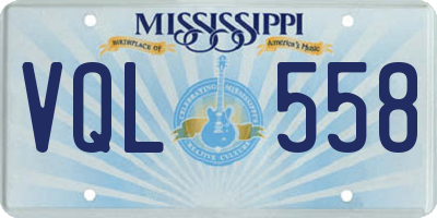 MS license plate VQL558
