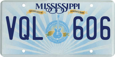 MS license plate VQL606