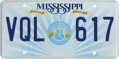 MS license plate VQL617