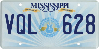 MS license plate VQL628