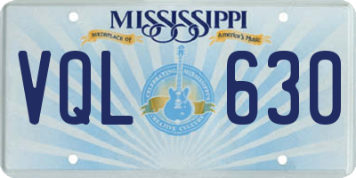 MS license plate VQL630