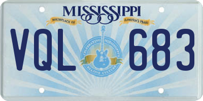 MS license plate VQL683
