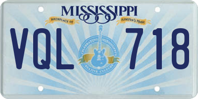 MS license plate VQL718