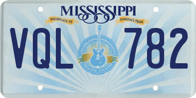 MS license plate VQL782