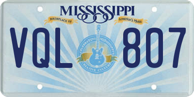 MS license plate VQL807