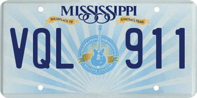 MS license plate VQL911