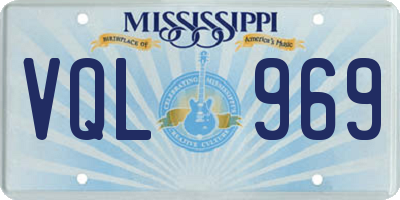 MS license plate VQL969