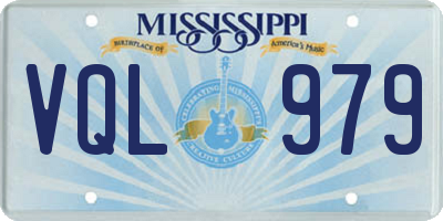 MS license plate VQL979