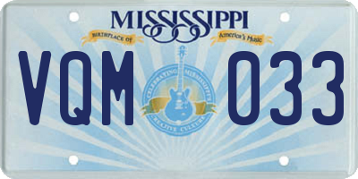 MS license plate VQM033