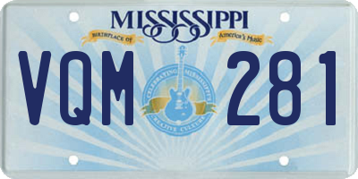 MS license plate VQM281