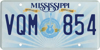 MS license plate VQM854
