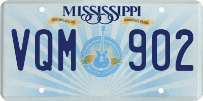 MS license plate VQM902