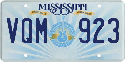 MS license plate VQM923
