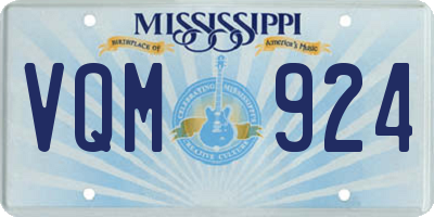 MS license plate VQM924