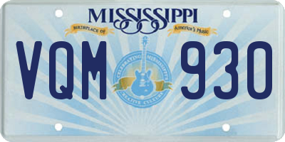 MS license plate VQM930