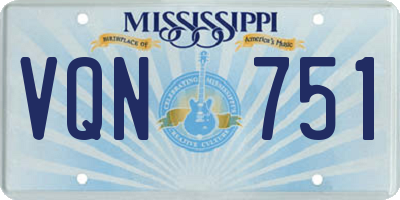 MS license plate VQN751