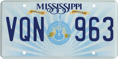MS license plate VQN963