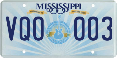 MS license plate VQO003