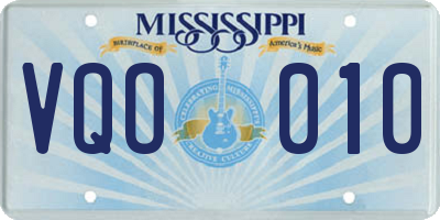 MS license plate VQO010