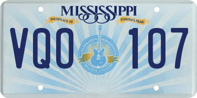 MS license plate VQO107