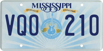 MS license plate VQO210