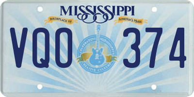 MS license plate VQO374