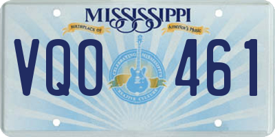 MS license plate VQO461