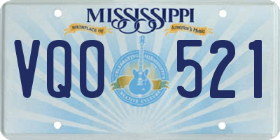 MS license plate VQO521