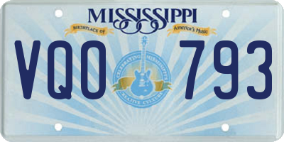 MS license plate VQO793