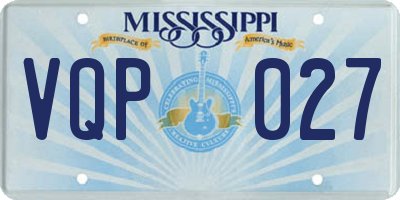 MS license plate VQP027