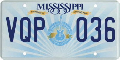 MS license plate VQP036