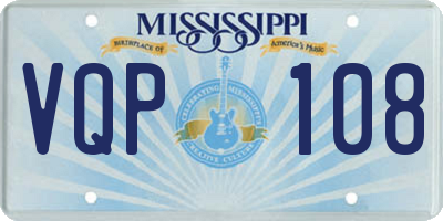 MS license plate VQP108